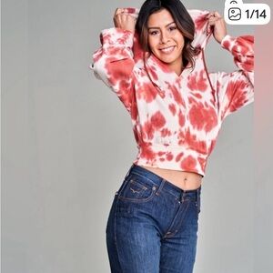 Kimes Ranch Red and White Tie-Dye Hoodie